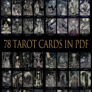 Baraja de tarot imprimible / tarot para imprimir / 78 cartas / tarot pdf / 300dpi para imprimir / cartas de la baraja del tarot / juego completo de cartas
