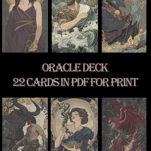 Deck Oracle mythique | plate-forme numérique | 22 cartes en pdf | pont oracle