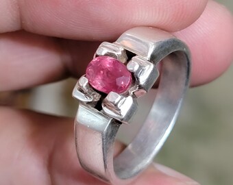 Bague en rubis, bague en rubis pour homme rouge, bague en argent, bague en rubis, bague de fiançailles, bague en rubis naturel, cadeau d'anniversaire pour lui, bagues pour homme