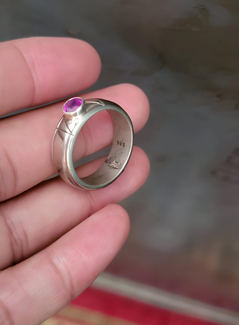 Ruby ring, Red Mens ruby ring, Silver ring, Ruby Gemstone ring, Engagement ring, Natural ruby ring, Anniversary gift for him, Mens rings