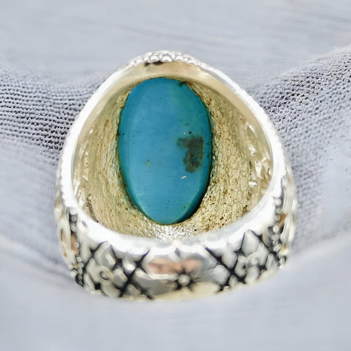 Mens Turquoise Ring in 925 Sterling Silver-turquoise Wedding Ring ...