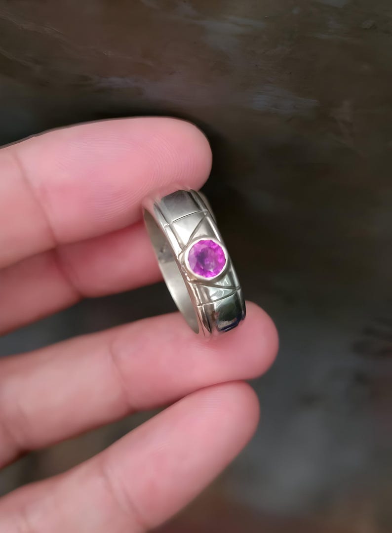 Ruby ring, Red Mens ruby ring, Silver ring, Ruby Gemstone ring, Engagement ring, Natural ruby ring, Anniversary gift for him, Mens rings