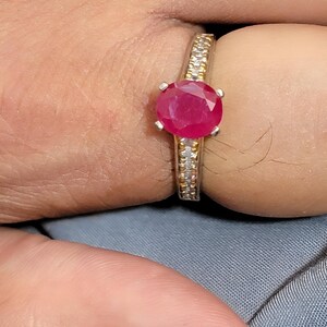 Ruby ring, Red Women's ruby ring, Silver ring, Ruby Gemstone ring, Engagement ring, Natural ruby ring, Anniversary gift for her Womens rings