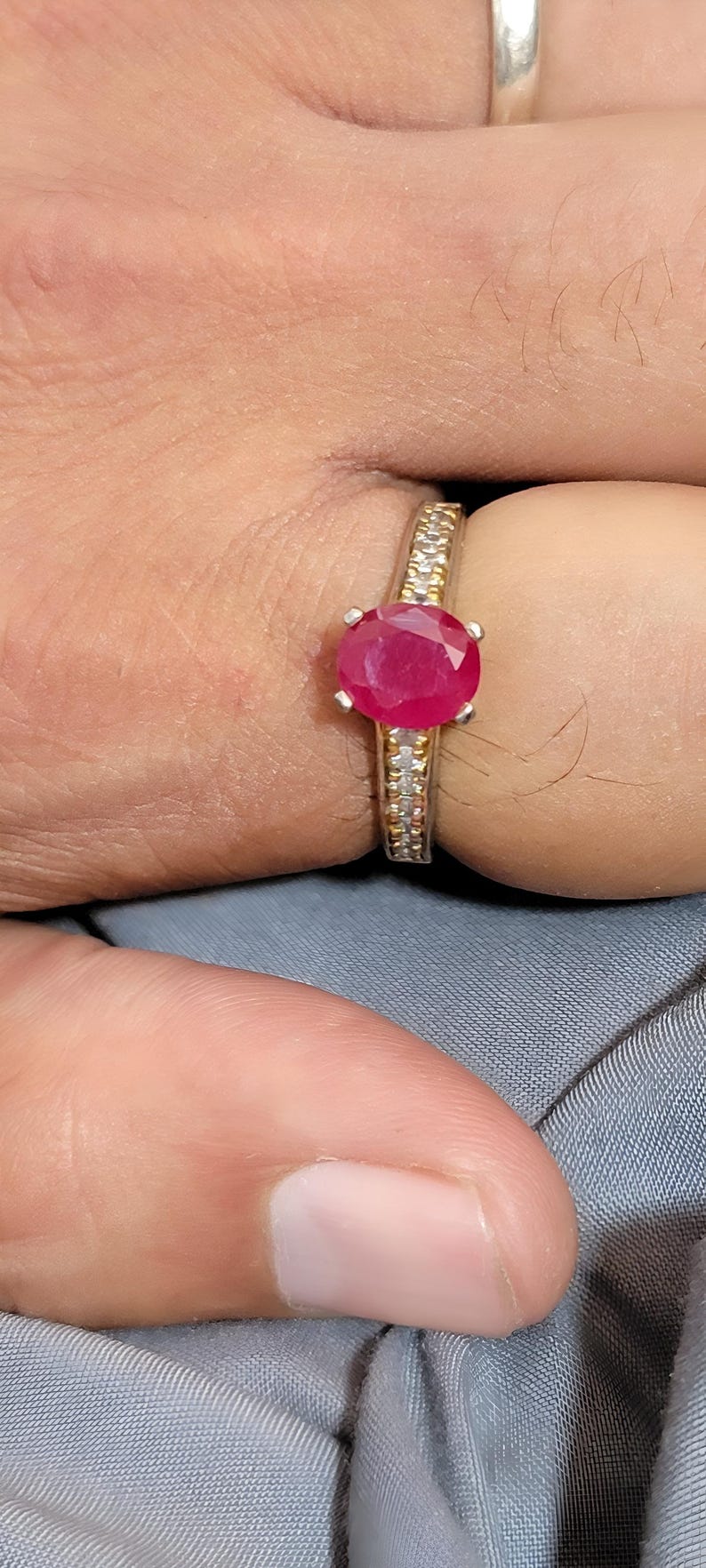 Ruby ring, Red Women's ruby ring, Silver ring, Ruby Gemstone ring, Engagement ring, Natural ruby ring, Anniversary gift for her Womens rings