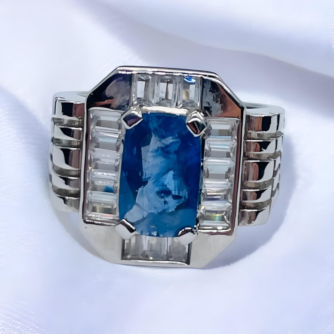 Mens Blue Sapphire Ring | Sapphire for Men | Blue Sapphire Men's Ring ...