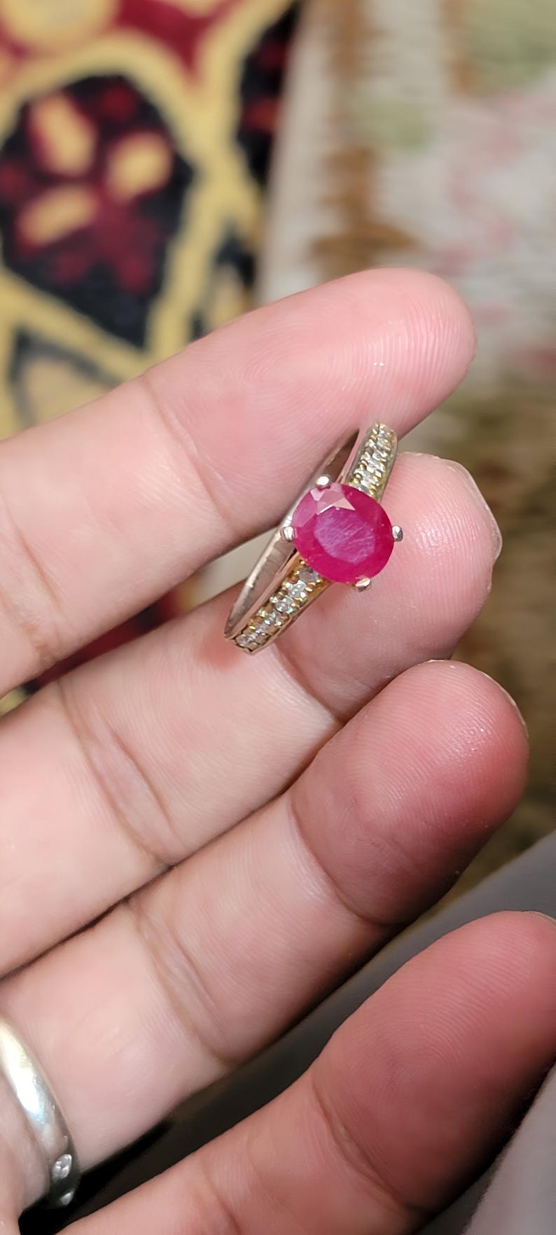 Ruby ring, Red Women's ruby ring, Silver ring, Ruby Gemstone ring, Engagement ring, Natural ruby ring, Anniversary gift for her Womens rings