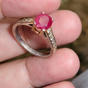 Ruby ring, Red Women's ruby ring, Silver ring, Ruby Gemstone ring, Engagement ring, Natural ruby ring, Anniversary gift for her Womens rings