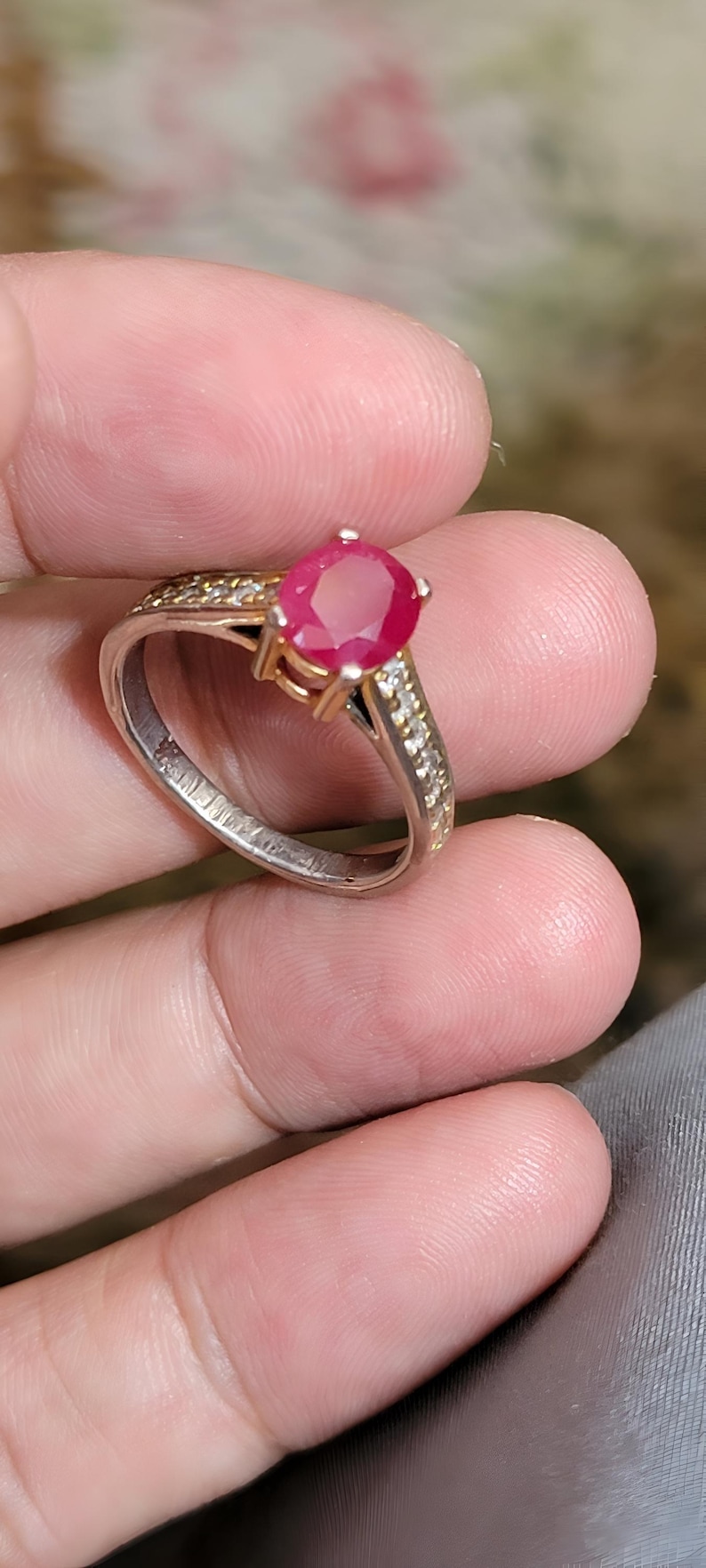 Ruby ring, Red Women's ruby ring, Silver ring, Ruby Gemstone ring, Engagement ring, Natural ruby ring, Anniversary gift for her Womens rings