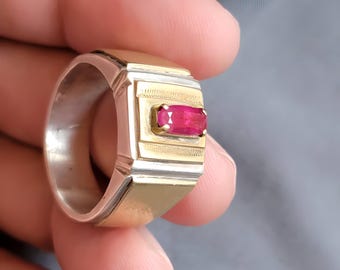 Natural Ruby ring, Red Mens ruby ring, Silver ring, Ruby Gemstone ring Engagement ring Natural ruby ring Anniversary gift for him Mens rings