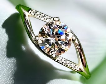 Handgefertigter Moissanit-Ring: Band aus 925er Silber