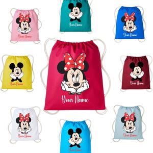 Personalized Mickey Mouse Gym Bag: Cartoon Cotton Drawstring Sack