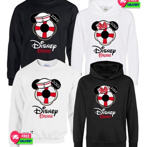 Felpa con cappuccio o felpa Disney Cruise 2025, maglione per le vacanze in famiglia, felpa con cappuccio Disney Cruise abbinata, regalo per viaggio in famiglia Disney, maglietta unisex per adulti e bambini.