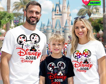 Personalized Disney 2026 Family Vacation Shirt, Matching Disney Shirts with Name Mickey Minnie Tee, Disney Trip Custom Unisex Tee for Family