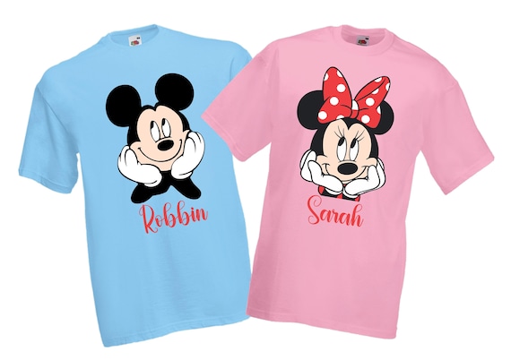 Personalised Mickey Minnie Mouse Kids T-shirt, Kids Favorite Disney Cartoon Shirt, Disney Vacation Trip Shirt 2026, Adult Unisex Kid Tee Top