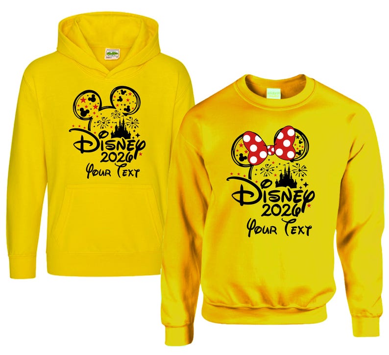 Disney 2026 Hoodie or Sweatshirt, Personalized Your Text Disney Trip Sweater, Mickey Minnie Matching Family Vacation Castle Fireworks 2026 Apparel