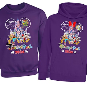 Personalised Disneyland Paris 2026 family Vacation Hoodie Jumper, Matching Disney Sweatshirts, Custom Mickey Minnie Unisex Adult Kids Top