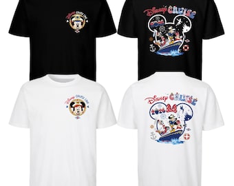 Personalised Disney Cruise 2026 Shirt Family Vacation T-Shirt, Matching Disney Cruise Tee, Mickey & Friends Cruise Tee, Front and Back Print