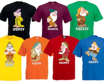 Seven Dwarfs Family Matching T-Shirt: Funny Unisex Tee