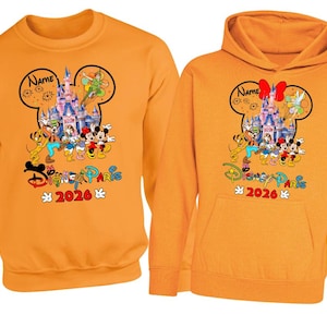 Personalised Disneyland Paris 2026 family Vacation Hoodie Jumper, Matching Disney Sweatshirts, Custom Mickey Minnie Unisex Adult Kids Top