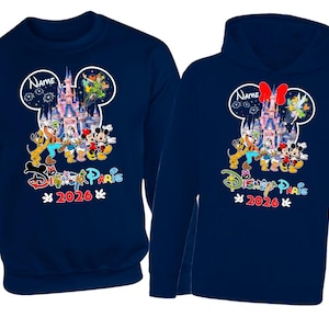 Personalised Disneyland Paris 2026 family Vacation Hoodie Jumper, Matching Disney Sweatshirts, Custom Mickey Minnie Unisex Adult Kids Top