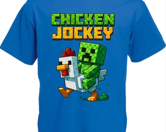 Chicken Jockey T-Shirt: Funny Gamer Tee for Kids & Adults