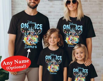 Personalized Disney On Ice Christmas T-Shirt, Family Matching T-Shirt, Disney matching shirts, Unisex Kids Adults Disneyland Outfit