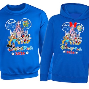 Personalised Disneyland Paris 2026 family Vacation Hoodie Jumper, Matching Disney Sweatshirts, Custom Mickey Minnie Unisex Adult Kids Top