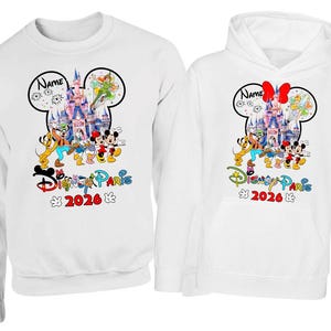 Personalised Disneyland Paris 2026 family Vacation Hoodie Jumper, Matching Disney Sweatshirts, Custom Mickey Minnie Unisex Adult Kids Top