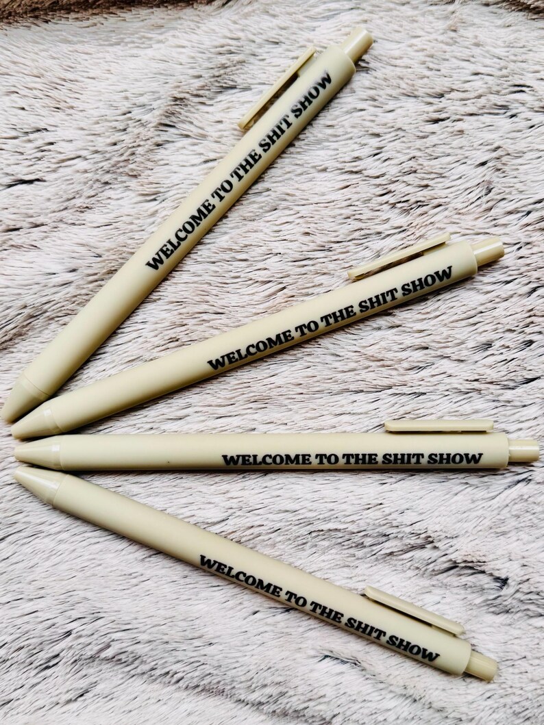 Funny Swear Pen: Sarcastic Novelty Stationery - Sh*t Show , Rude Pens, Coworker Gift, Black Ink, Fun Gag Gift, Individually Packed, Stocking
funny rude pens
mean pen gift
sweary teacher gift
rude but funny pens
desk humour items
sarcastic gift
novelty supplies
snarky stationery
sarcastic
back to school
sassy gifts
coworker present
cheeky pen