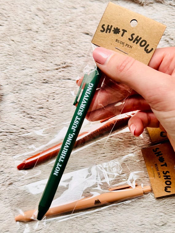Funny Rude Pen: Sarcastic Novelty Stationery, Sh*t Show , Swear Pen, Coworker Gift, Black Ink, Fun Gag Gift, Gift for Him, Stocking, Teacher