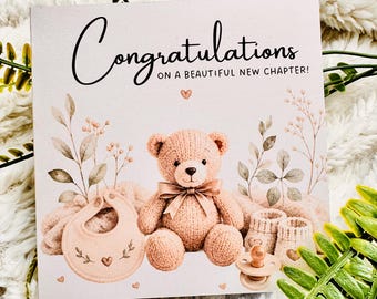 Minimalist Congratulations Card For Pregnancy, New Baby, For New Parents, New Mum, New Chapter, Baby Shower Gift