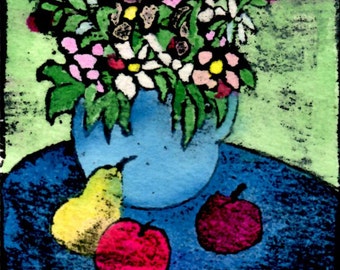 ACEO print "Flowers and Fruit" by Elizaheth