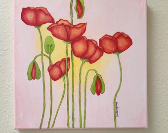 12x12 "Morning Glow Poppies."