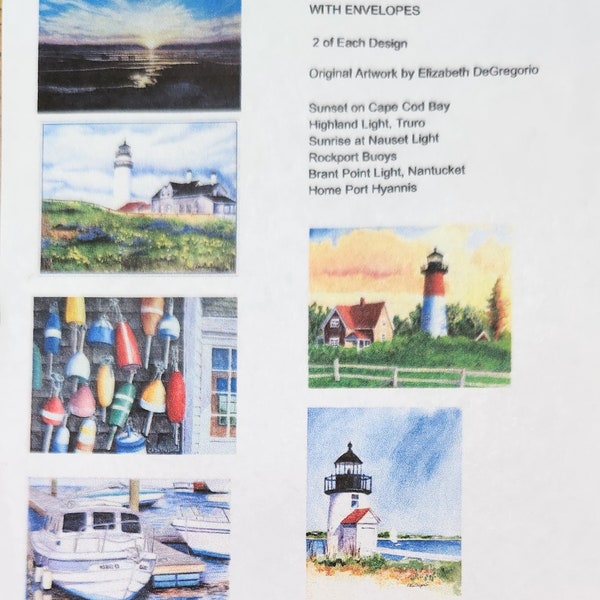 Set of 12 Artist's "Cape Cod Scenes" Note Cards #1