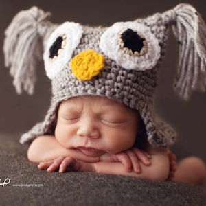 PDF PATTERN CROCHET Tweedy Owl Hat image 1