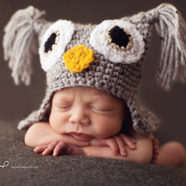 PDF PATTERN CROCHET Tweedy Owl Hat