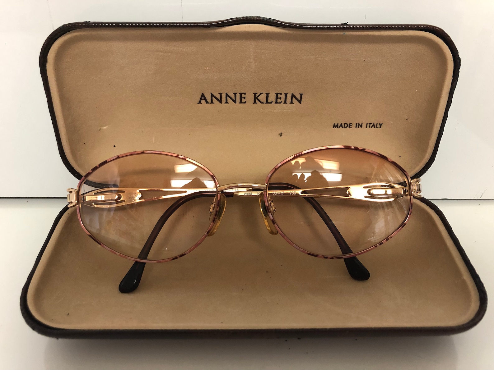 Vintage Anne Klein Eyeglasses Designer Used Gold Frame Made in Etsy