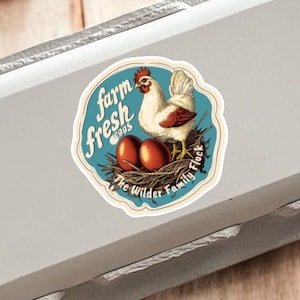 Frische Eier vom Bauernhof Aufkleber, Eierkarton-Aufkleber Blätter, Vintage Eierkarton-Etiketten, Eierkarton-Aufkleber, Eierkarton-Etiketten, Hinterhofhühner