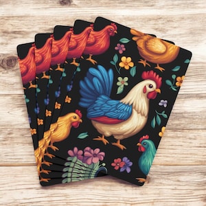 Jeu de cartes poulet, Poules à jouer aux cartes, Cartes à jouer poker, Cadeaux poulet, Cadeau poulet rigolo, Cadeau pour amateur de poulet, Cadeau pour maman poulet
