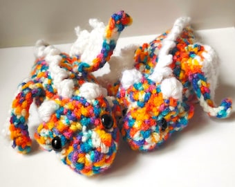 Crochet Rainbow Dragon Plushie: Amigurumi Mini Dragon