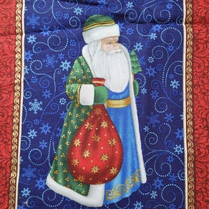 Father Frost by Jackie Robinson for Benartex, 1 panel left, item 830, Santa Claus Christmas panel app 39x42 bold royal colors gold accents