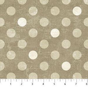 Spot On Brown von Northcott, Artikel 22597 14, cremefarbene mittlere Punkte auf taupebraunem Hintergrund, 100% Baumwolle