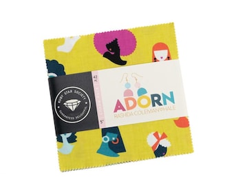 Adorn Charm Pack by Rashida Coleman Hale for Ruby Star Society fabrics, item RS1018PP, 42 pieces 5&quot; square charm modern 100% cotton fabric