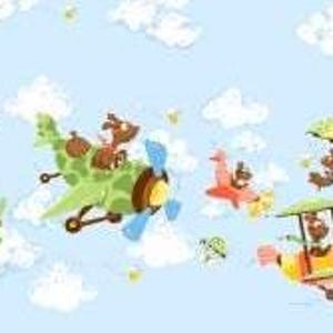 Zig Flying Ace Double Borte von Susy Bee fabrics, Art. SB20317-710, Kinderdruck Hunde fliegende Flugzeuge Susybee Stoff Meterware