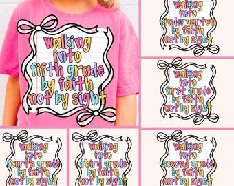 Coquette Grades PNG Bundle, Back to School, Sublimation Download, 5th, 3rd, 2nd, 4th, K5, 1st, Trendy, Preppy, Christian, Neon, Elementary