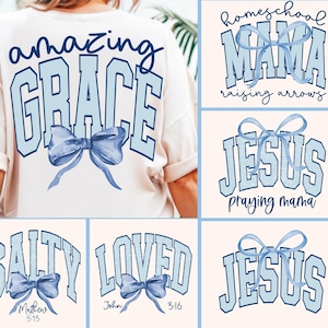 Inspirational Christian Bible Verse PNG Bundle, Preppy Png, Sublimation Download, T Shirt Digital Design, Faith-Based Bundle, Jesus Png