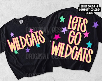 Mascotte Wildcats PNG, Spirito scolastico PNG, Mascotte PNG, Giorno della partita PNG, Preppy PNG, Trendy PNG, Squadra PNG, Fronte e retro, Stelle PNG, Design artigianale