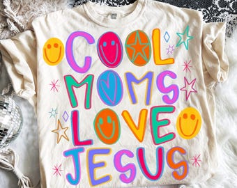 Coole moeders houden van Jezus png, mama png, handgetekende png, moederleven png, lente png, eigenzinnigheid png, girly png, preppy png, trendy png, liefde als Jezus