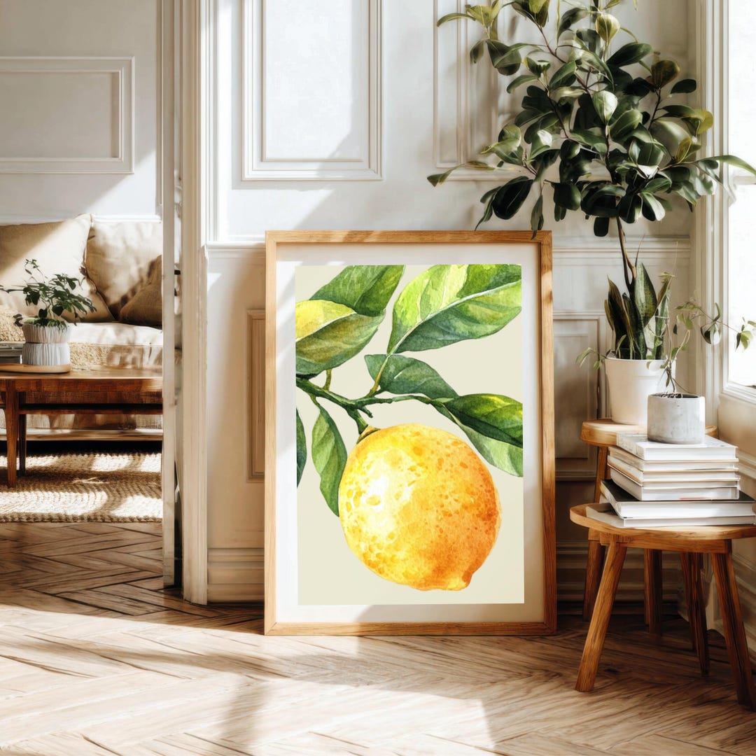 Watercolor Lemon Botanical Wall Art Print | Digital Download | Multiple ...