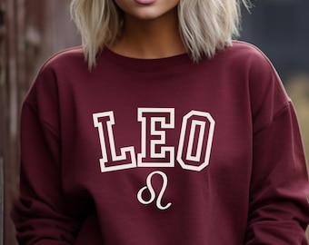 Sudadera de la Universidad Leo, regalos para Leo, regalos de cumpleaños para Leo, sudadera para Leo, cumpleaños de julio, temporada para Leo, cumpleaños de agosto, camiseta para Leo, regalo del zodiaco